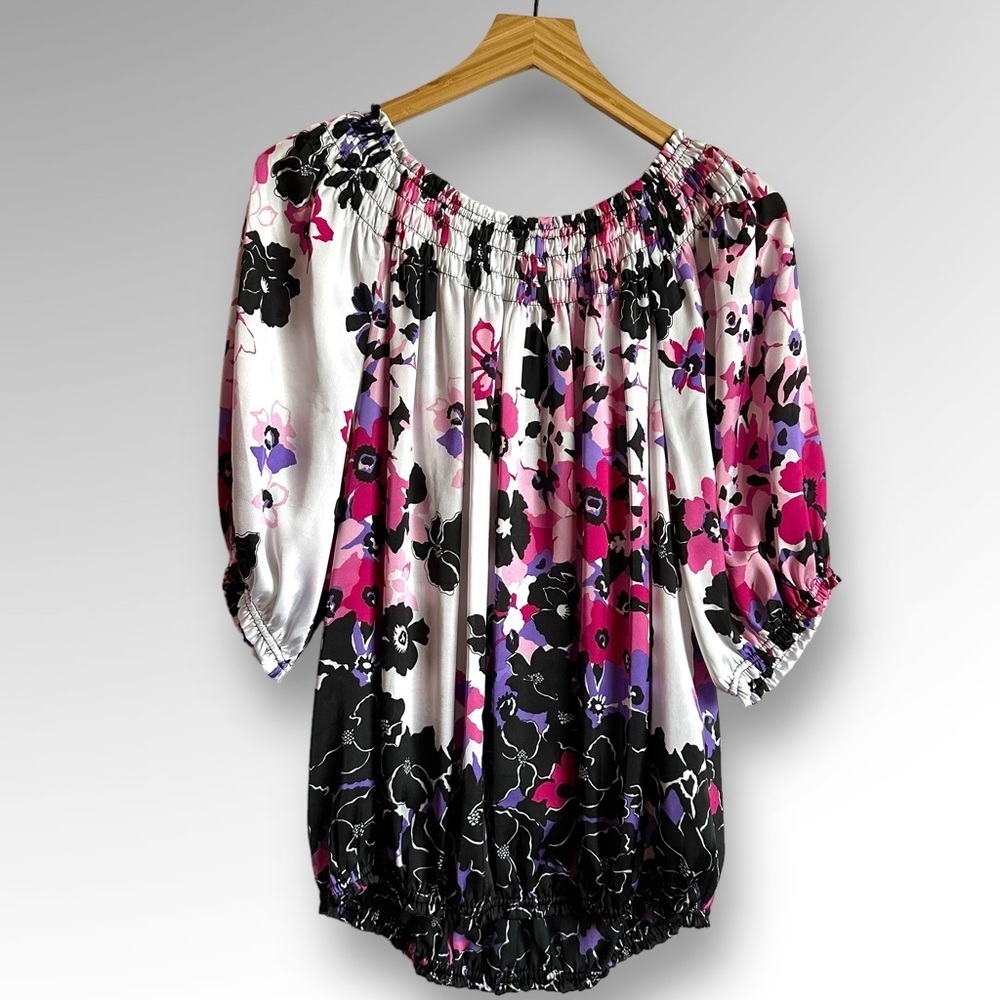 Dress Barn Blouse Floral Design Sz 14/16 - Picture 2 of 7